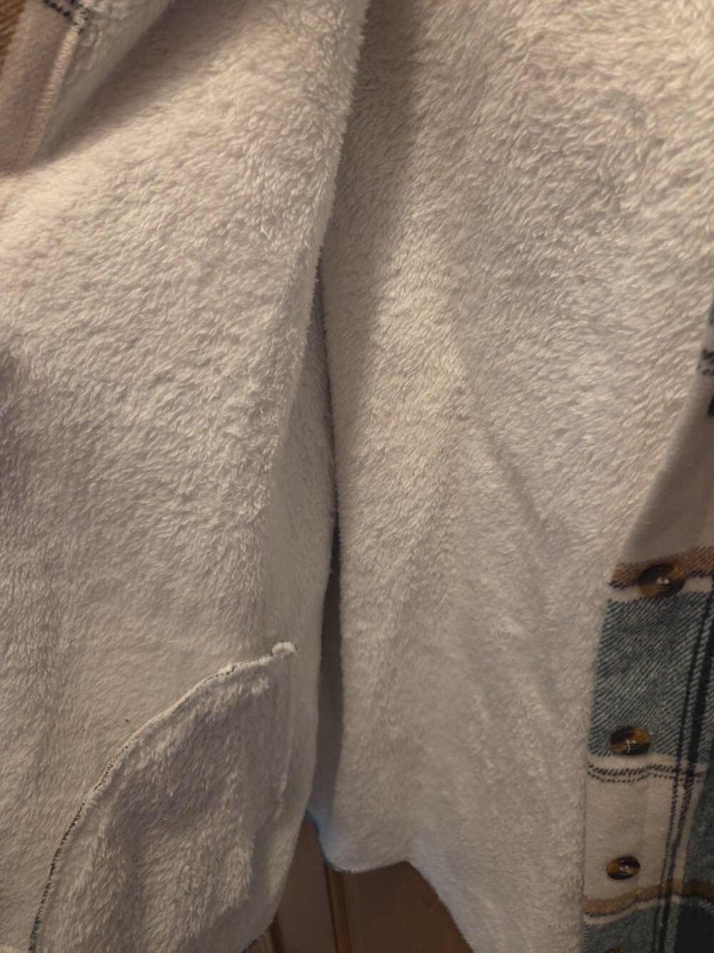 Cozy ChicMe Emerald Green Plaid Sherpa Hooded - Picture 3 of 6